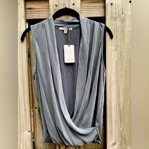 Draped teal green top, by Green Envelope (size M, NWT)